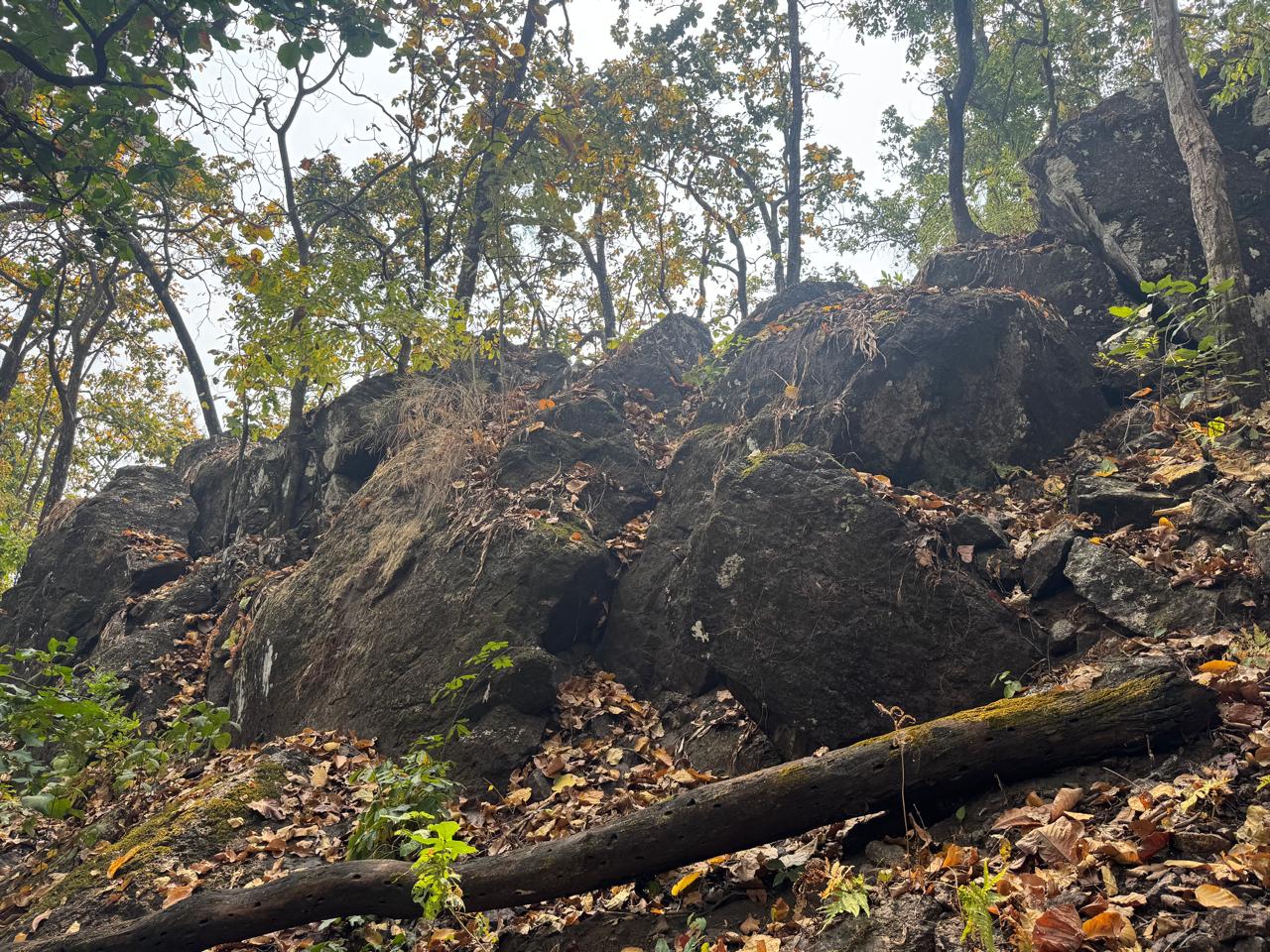 Rocky slope exposure from the Bagmati, Makwanpur iron prospecting area
