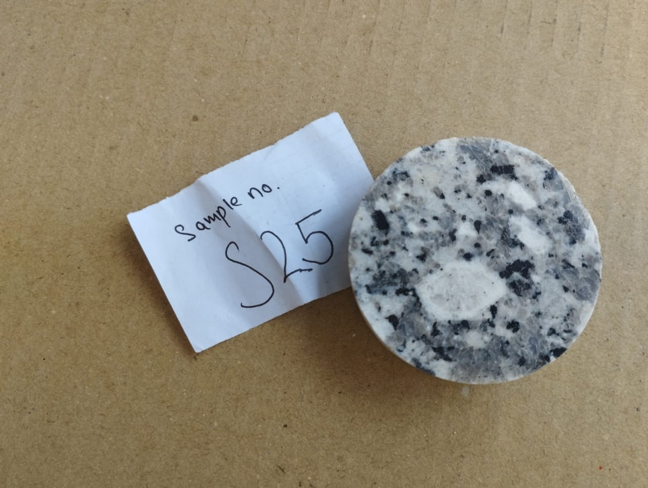 Granite sample core S25